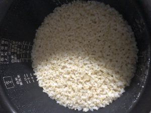 玄米炊き上がり